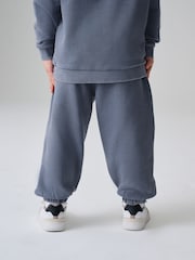 smALLSAINTS Textured Mid Blue Block Logo Washed Pullover Hoodie and Joggers Set - Image 4 of 15
