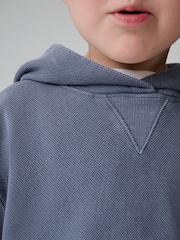 smALLSAINTS Textured Mid Blue Block Logo Washed Pullover Hoodie and Joggers Set - Image 8 of 15