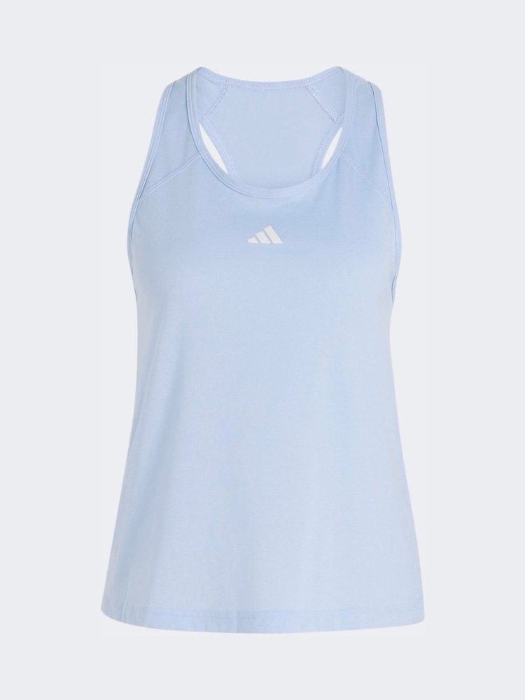 adidas Light Blue Train Essentials Minimal Branding Racerback Tank Vest - Image 5 of 5 adidas Light Blue Train Essentials Minimal Branding Racerback Tank Vest - Image 5 of 5
