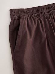 Chocolate Brown Stretch Linen Blend Culottes - Image 7 of 8