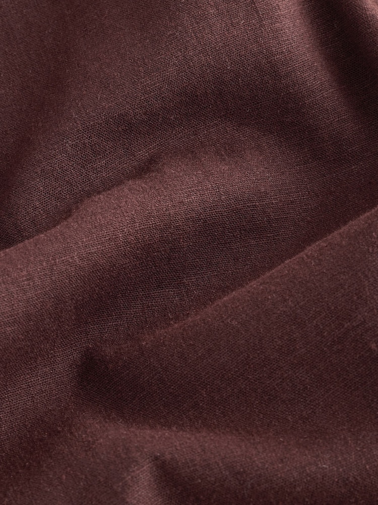Chocolate Brown Stretch Linen Blend Culottes - Image 8 of 8