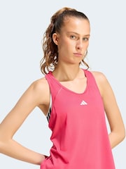 adidas Bright Pink Train Essentials Minimal Branding Racerback Tank Vest - Image 3 of 7