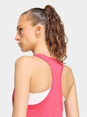 adidas Bright Pink Train Essentials Minimal Branding Racerback Tank Vest - Image 5 of 7