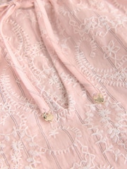 Pink Embroidered Paisley Tie-Neck Blouse - Image 7 of 7
