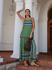 Green/Blue Print Satin Camisole - Image 1 of 7