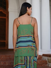 Green/Blue Print Satin Camisole - Image 3 of 7