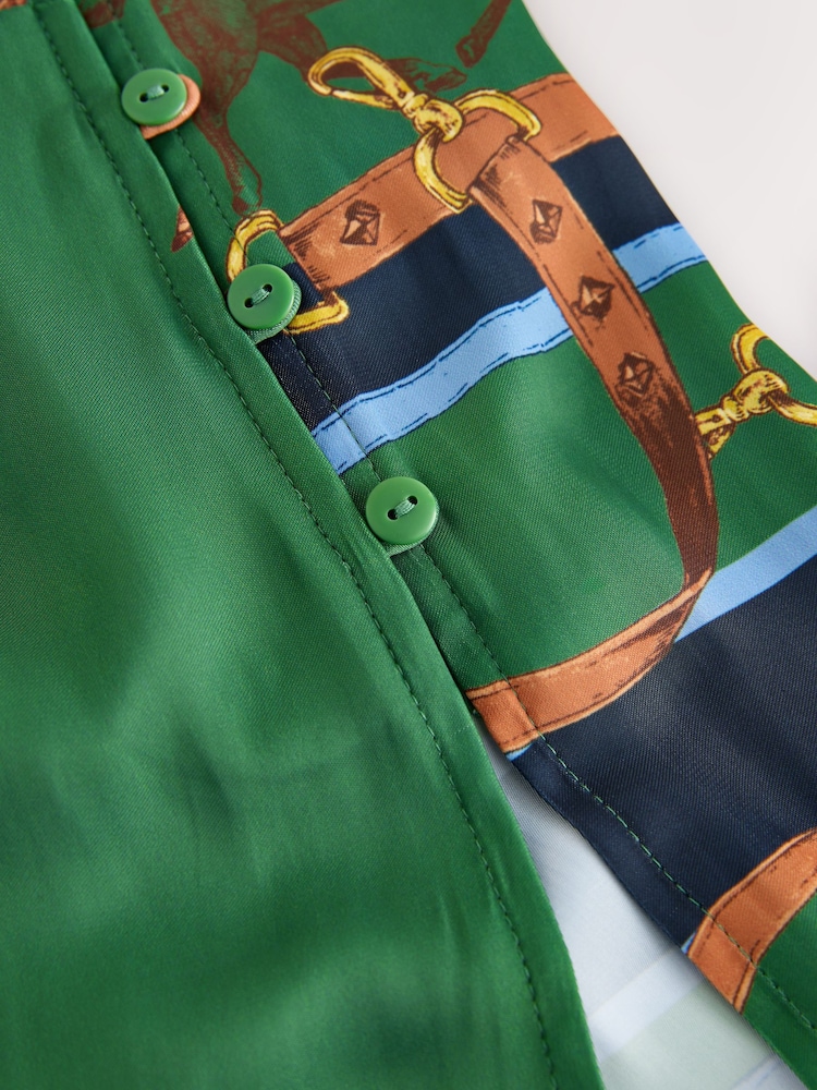 Green/Blue Print Satin Camisole - Image 7 of 7