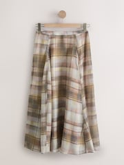 Neutral/Pink Check Godet Maxi Skirt - Image 5 of 7