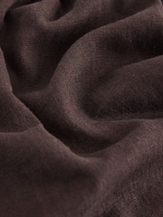 بني - تنورة ماكسي من مزيج كتّان بخصر منسدل - صورة 8 من 8