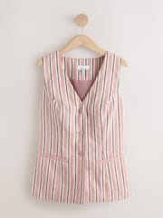 Pink Stripe N. Premium Linen Cotton Blend Waistcoat - Image 5 of 7