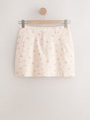 Ecru Ditsy Linen Rich Mini Skirt - Image 7 of 9