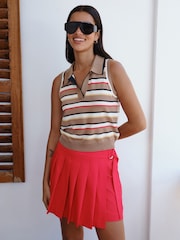 Red Pleated Mini Tennis Skirt - Image 1 of 7