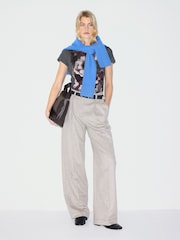 Jigsaw Grey Antique Floral Print T-Shirt - Image 5 of 5