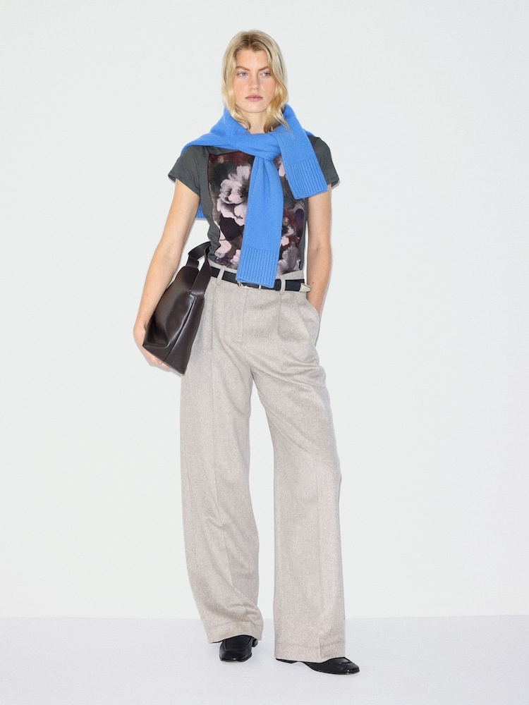 Jigsaw Grey Antique Floral Print T-Shirt - Image 5 of 5 Jigsaw Grey Antique Floral Print T-Shirt - Image 5 of 5