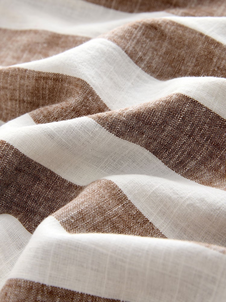 Brown/Ecru Stripe Drop Waist Linen Blend Maxi Skirt - Image 8 of 8