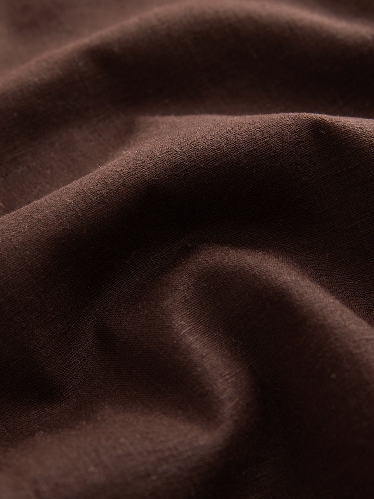 Schokoladenbraun - Linen Rich Mini Skirt - Bild 7 von 7