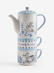 Cath Kidston Blue/White Wallace and Gromit Stackable Tea For Two - Image 5 of 8