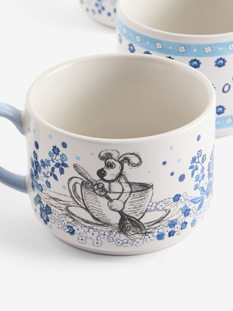 Cath Kidston Blue/White Wallace and Gromit Stackable Tea For Two - Image 8 of 8