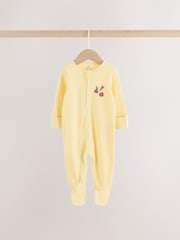 Yellow Farm Animals Two Way Zip Baby Sleepsuits 3 Pack (0mths-2yrs) - Image 3 of 14