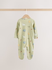 Yellow Farm Animals Two Way Zip Baby Sleepsuits 3 Pack (0mths-2yrs) - Image 6 of 14