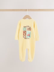 Yellow Farm Animals Two Way Zip Baby Sleepsuits 3 Pack (0mths-2yrs) - Image 7 of 14