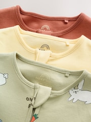Yellow Farm Animals Two Way Zip Baby Sleepsuits 3 Pack (0mths-2yrs) - Image 9 of 14