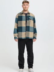 !Solid Blue Versatile Relaxed Fit Shirt With Buttons - Image 3 of 6