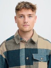 !Solid Blue Versatile Relaxed Fit Shirt With Buttons - Image 4 of 6