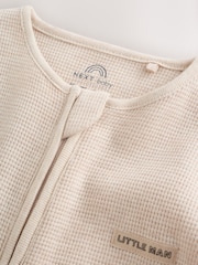 Neutral Sage Waffle Two Way Zip Baby Sleepsuits 4 Pack (0mths-3yrs) - Image 10 of 15