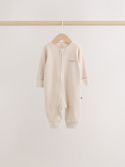 Neutral Sage Waffle Two Way Zip Baby Sleepsuits 4 Pack (0mths-3yrs) - Image 2 of 15