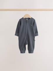 Neutral Sage Waffle Two Way Zip Baby Sleepsuits 4 Pack (0mths-3yrs) - Image 3 of 15