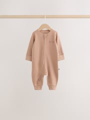 Neutral Sage Waffle Two Way Zip Baby Sleepsuits 4 Pack (0mths-3yrs) - Image 5 of 15