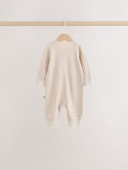 Neutral Sage Waffle Two Way Zip Baby Sleepsuits 4 Pack (0mths-3yrs) - Image 7 of 15