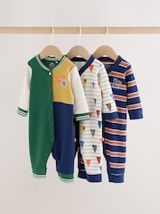 Multi Varsity Two Way Zip Baby Sleepsuits 4 Pack (0mths-3yrs) - Image 1 of 16