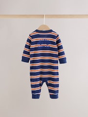 Multi Varsity Two Way Zip Baby Sleepsuits 4 Pack (0mths-3yrs) - Image 9 of 16