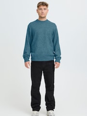 !Solid Blue Hamandi Knit Long Sleeve Jumper - Image 3 of 6