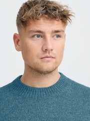 !Solid Blue Hamandi Knit Long Sleeve Jumper - Image 4 of 6