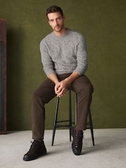 Grey Textured Crew Neck Jumper - Image 2 of 5