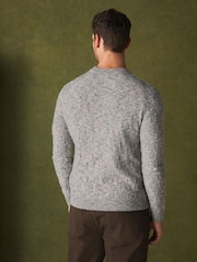 Grey Textured Crew Neck Jumper - Image 3 of 5