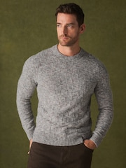 Grey Textured Crew Neck Jumper - Image 4 of 5