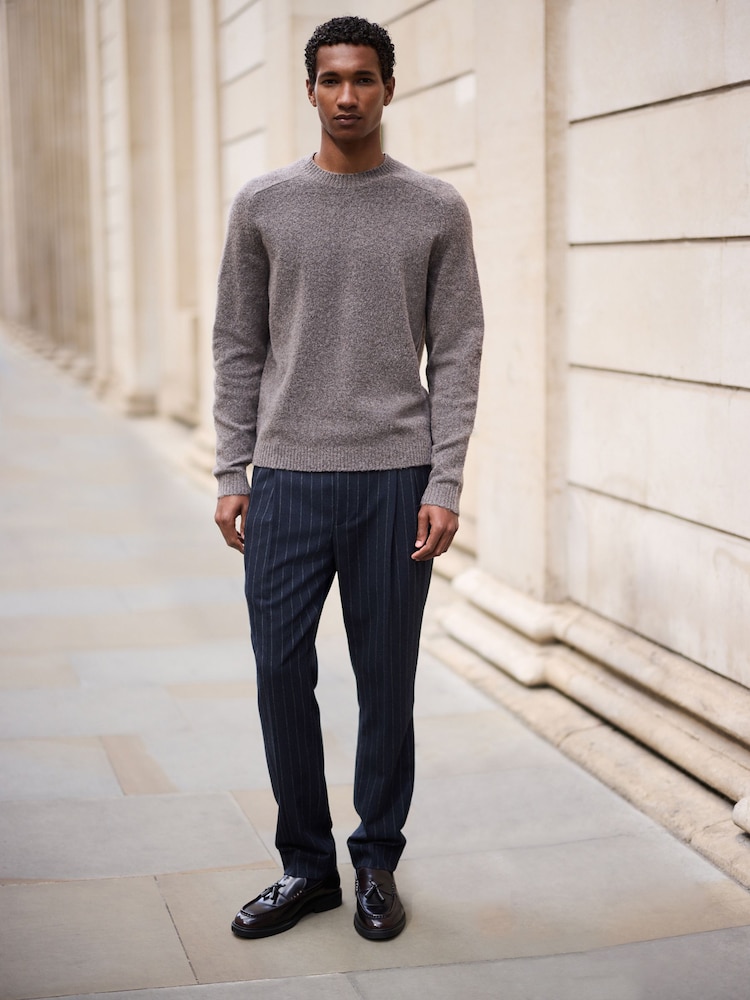 Neutral Relaxed Fit Cosy Crew Neck Jumper with Wool - Image 2 of 8 Neutral Relaxed Fit Cosy Crew Neck Jumper with Wool - Image 2 of 8