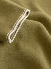 Olive Green N. Premium Tipped Long Sleeve Knitted Zip Neck Polo Shirt - Image 8 of 8