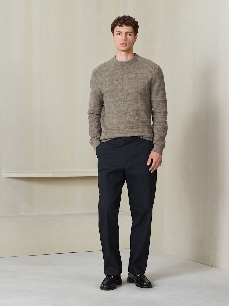 Dark Stone N. Premium Textured Knitted Jumper - Image 2 of 8 Dark Stone N. Premium Textured Knitted Jumper - Image 2 of 8