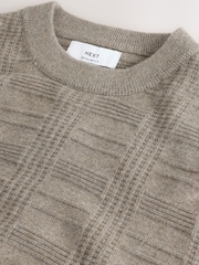 Dark Stone N. Premium Textured Knitted Jumper - Image 7 of 8