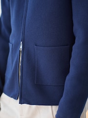 Navy Blue N. Premium Zip Through Ultrasoft Knitted Jacket - Image 5 of 9