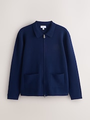Navy Blue N. Premium Zip Through Ultrasoft Knitted Jacket - Image 7 of 9