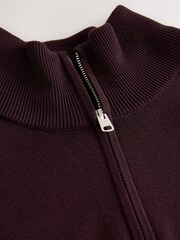 Pourpre foncé - Pull N. Premium Coupe ajustée à quart de fermeture éclair - Image 3 de 3