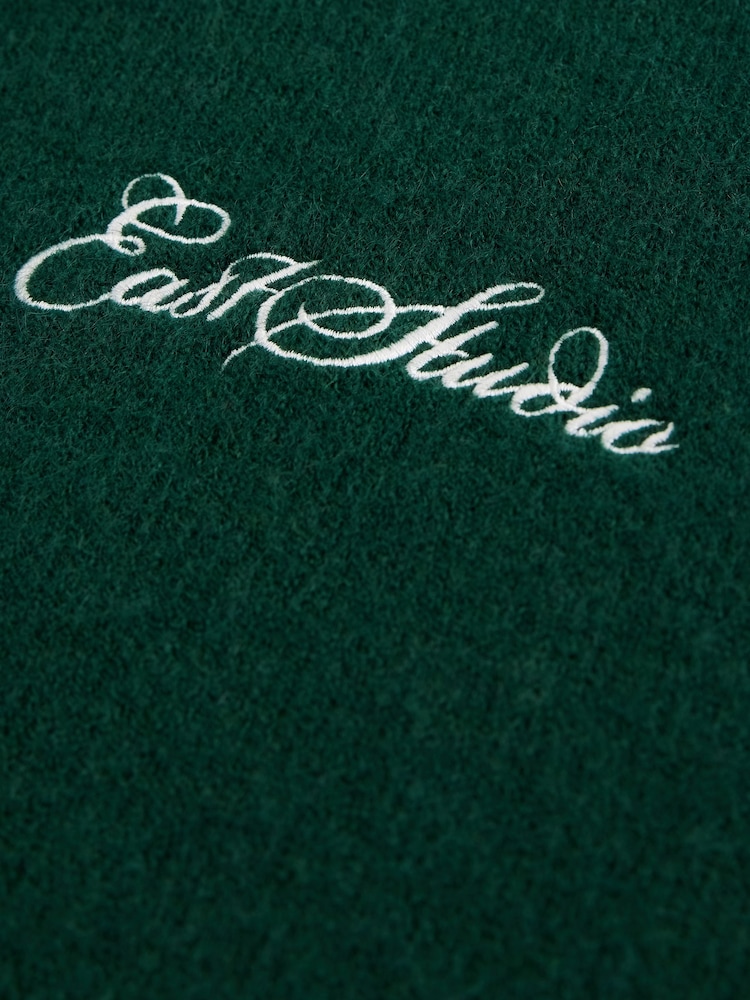 Vert à motif graphique - Pull confortable décontracté à col zippé - Image 8 de 8
