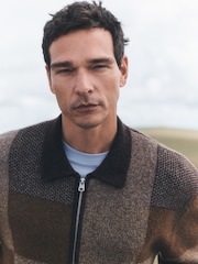 Brown Cosy Patchwork Knitted Jacket - Image 5 of 5
