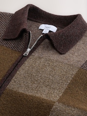 Brown Cosy Patchwork Knitted Jacket - Image 7 of 8